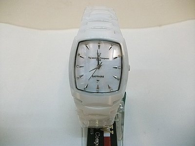 [裕明鐘錶] Valentino Coupeau范倫鐵諾 精密全陶瓷/藍寶石水晶玻璃時尚腕錶(白色)~V-12227 H