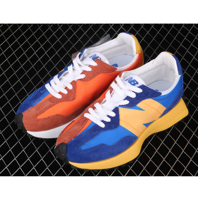 New Balance MS327系列復古休閒運動慢跑鞋 男女鞋 藍/橘/黃色