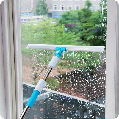 【伊藤商場】帶伸縮桿擦窗器 家用刮地板清潔工具地刮可旋轉玻璃刮水器