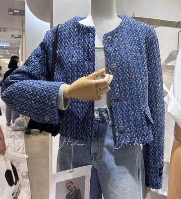 【ＨＡＬＯＯ】正韓國東大門。超美藍編織呢小香外套 korea moussy pimgo stylenanda
