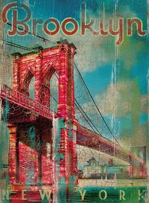 37034 軟木500片歐洲進口拼圖 CLE 繪畫風景 美國 布魯克林橋