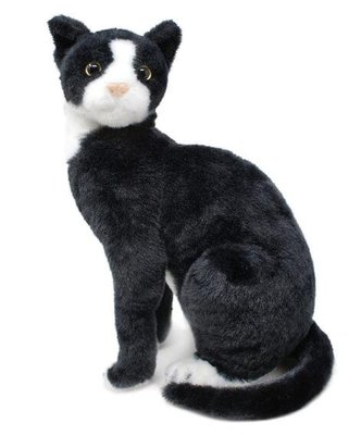 16551c 日本進口 好品質 限量品 柔順好摸 賓士貓黑色白色小貓咪 抱枕玩具玩偶絨毛絨娃娃布偶擺件禮物禮品