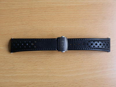 ORIS 豪利時原廠皮革錶帶、賽車錶帶、含原廠鈦金屬摺疊扣、23mm、23毫米、23收20