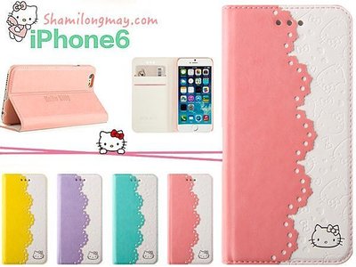 蝦靡龍美【PH454】Hello Kitty iPhone 6 6S i6 Plus 凱蒂貓超薄皮套 手機套 強化玻璃膜