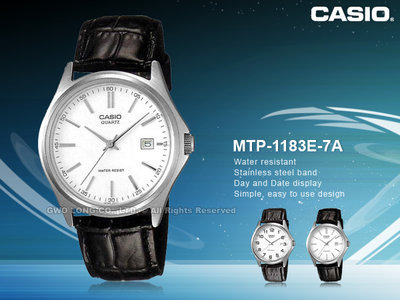 CASIO手錶專賣店 國隆 卡西歐 MTP-1183E-7A 帥氣型男錶 皮革紳士休閒款 開發票_保固