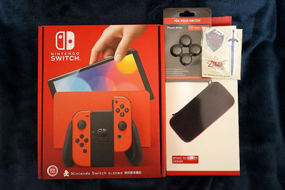 [售] 全新 Nintendo Switch OLED 瑪利歐亮麗紅 主機 (台灣公司貨)