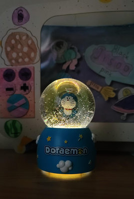 哆啦A夢 水晶球 小夜燈 夢想水晶球 小叮噹 公仔氣氛燈 Doraemon週邊 雪花水晶球