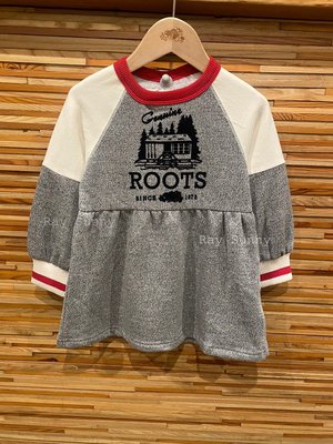 [RS代購 Roots全新正品優惠] Roots小童-經典小木屋系列 經典LOGO圓領洋裝 滿額贈購物袋