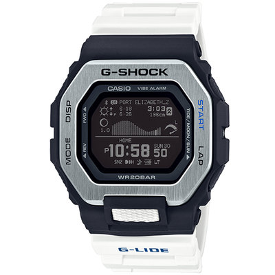 【CASIO G-SHOCK】(公司貨) GBX-100-7 GPS 衝浪藍牙錶 可顯示潮汐圖、月亮資料、漲潮/退潮時間