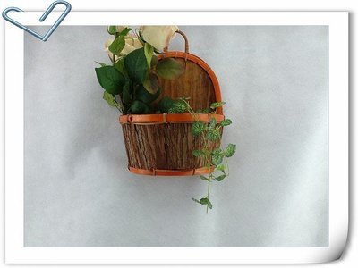 小盆栽 花盆 樹皮花器 天然手工樹皮筒 自然風進口樹皮花盆，造型花器，吊掛式造型花盆- 小