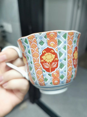 日本瓷器 伊萬里風咖啡杯單杯 滿工滿繪內繪描金重工
