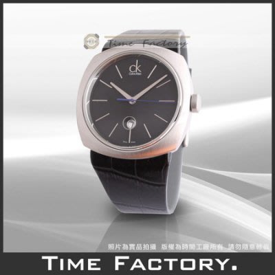 【時間工廠】全新原廠正品 CK Calvin Klein 水波紋方殼圓鏡紳士錶 K9711102