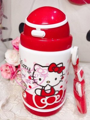 ♥小花凱蒂日本精品♥Hello Kitty 兒童用水壺戶外飲水冷水壺可愛kitty紅色蝴蝶結凱蒂貓特價11606000