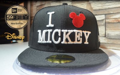 特價New Era x Disney Mickey Mouse I Love 59Fifty 我愛米老鼠黑色全封尺寸帽