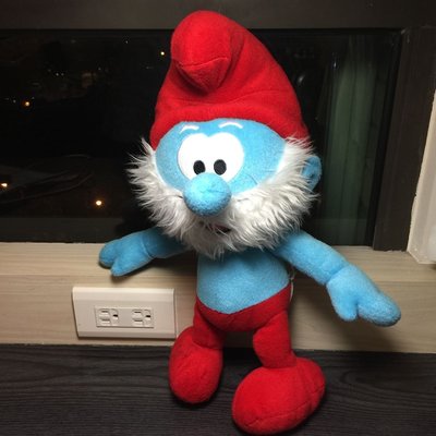 ❤Lika小舖❤台灣獨家 現貨 美國帶回 二手 藍色小精靈 The Smurfs 小老爹Papa Smurf娃娃布偶玩偶