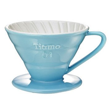 TIAMO HG5543BB V01陶瓷雙色咖啡濾器組 附滴水盤量匙 1-2人