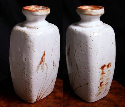 瓷器花瓶花器酒器水瓶日本志野燒柴燒日本民藝日本陶藝手工藝術品單支【心生活美學】