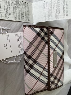 Burberry 短夾 女用皮夾 格紋 粉紅 日本藍標商品