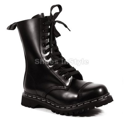 Shoes InStyle《一吋》美國品牌 DEMONIA 原廠正品龐克歌德馬丁靴10孔真皮中短馬靴 有大尺碼 『黑色』