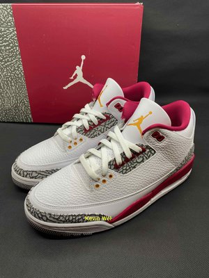 Air Jordan 3 Retro Cardinal 白紅 CT8532-126 籃球鞋 US10.5