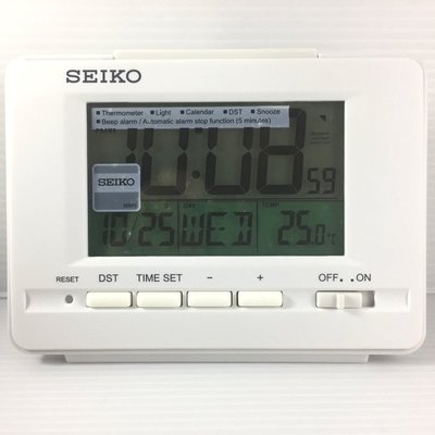 SEIKO 日本精工 電子鐘 溫度/日期 ( QHL078W ) 白 9.4X12.3cm
