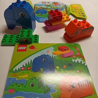 二手 丹麥 Lego 10560 duplo DK 叢林 鱷魚 大象 老虎 鸚鵡 動物 繪本 playmobil 1 2 3 摩比