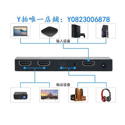 分屏器 寧訊NS-B12SA HDMI分配器1分2 一進二出分屏器音頻解嵌分離4K60Hz
