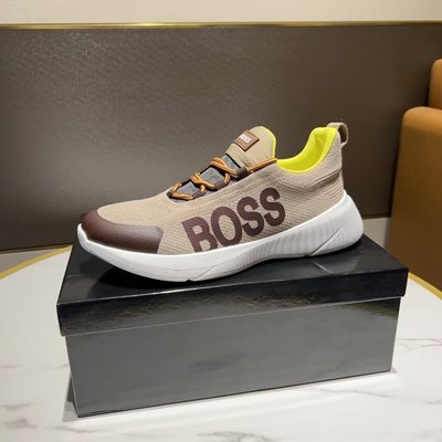 新品hugo boss 歐洲站2023情侶飛織面料透氣運動鞋超輕百搭一腳蹬時尚潮男鞋促銷