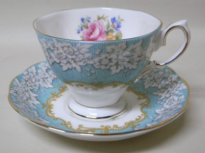 [ ROYAL ALBERT ]~英國製名瓷~骨瓷粉紅花草系列~茶杯咖啡杯組2杯2盤
