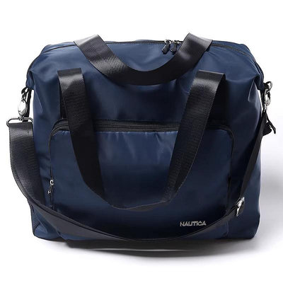 25mart【一元起標】美國 NAUTICA 男女 出差旅行必備 可摺疊收納 側背包 手提包 旅行袋 深藍色