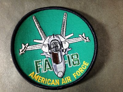 【布章。臂章】美國F-18臂章徽章(黑)/布章 電繡 貼布 臂章 刺繡/生存遊戲