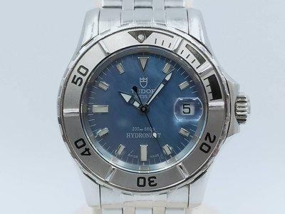 【發條盒子R9909】TUDOR 帝舵 藍色貝殼面 自動不銹鋼 日期顯示 經典女錶款 附原廠保單99090