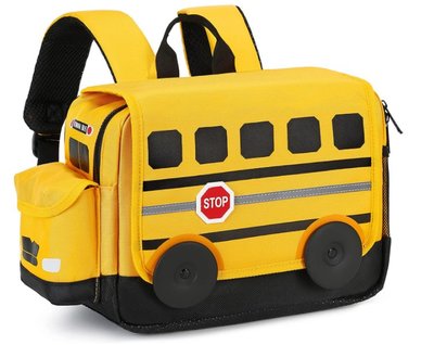 12182A 歐洲進口 3D校車巴士造型背包兒童旅行後背包戶外雙肩背包幼稚園書包 多功能背包遠足旅行露營旅遊背包