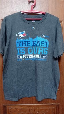 MLB多倫多藍鳥隊2015季後賽紀念款T恤灰色XL號