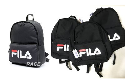 【RACE】FILA BACKPACK 後背包 包包 全新 基本款 經典 男女 LOGO 黑