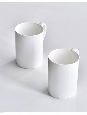 歐式純白骨瓷馬克杯  白色杯子 茶杯 水杯 手把杯 陶瓷餐具 咖啡杯 花茶杯 陶瓷杯【小雜貨】