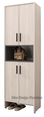 【N D Furniture】台南在地家具-淺色木心板系統封邊60cm四門收納鞋櫃YH