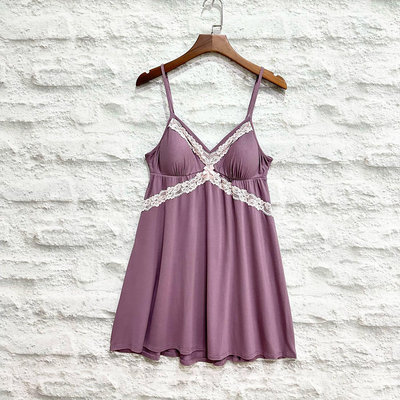 Maple麋鹿小舖 Victoria's Secret ＊ 維多利亞的祕密 深紫色蕾絲設計睡衣＊ ( 現貨M號 )