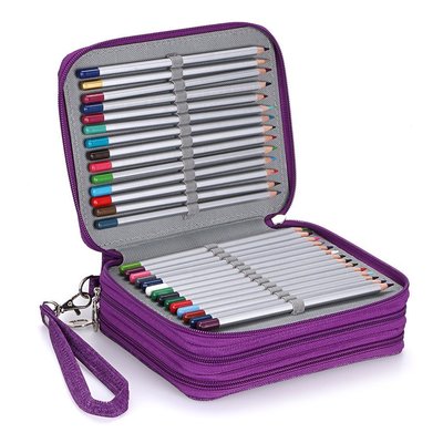 新款大容量72色收納鉛筆美術繪畫工具筆袋學生文具盒筆簾包郵-好鄰居百貨