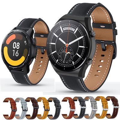適用於小米手錶 S1 / S1 Active 錶帶皮革錶帶 22mm 錶帶手鍊錶帶腕帶, 適用於 MI 手錶顏色 2