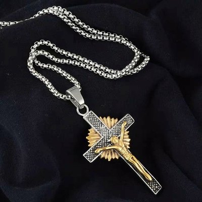 歐美 耶穌十字架 銀項鍊 嘻哈 饒舌 HIP HOP MJF BCW YZ