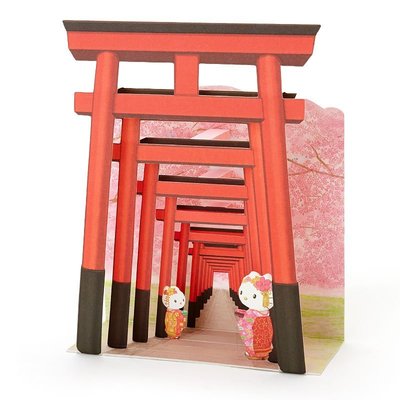 HELLO KITTY 日本 和風 鳥居 立體卡片 新年賀卡 飾品 41+ 現貨 日本平行輸入