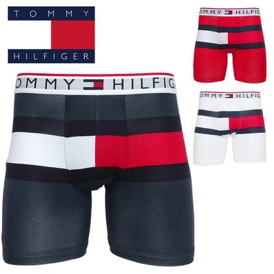 TOMMY HILFIGER  純棉 貼身四角褲 合身緊身四角內褲 拳擊手褲 09T3272  紅色/深藍色