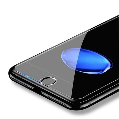 iPhone7 電鍍防指紋玻璃貼iPhone5/i6/i7/i8/iX Plus高清透明 紫藍光9H鋼化玻璃保護貼-337221106