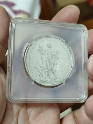 瑞士1879年5法郎大銀幣，實物拍攝