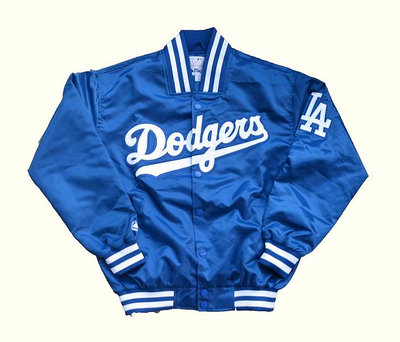 Cover Taiwan 官方直營 LA 洛杉磯 道奇隊 棒球外套 棒球夾克 嘻哈 情侶裝 藍色 大尺碼 (預購)
