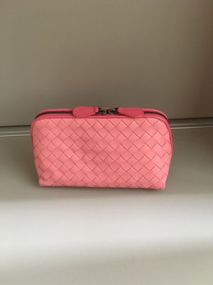 Bottega Veneta BV 粉紅色化妝包 手拿包 近全新
