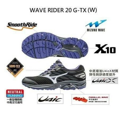 MIZUNO WAVE RIDER 20 GORETEX 女款 運動鞋 防水跑鞋  J1GD177403 23-24,25 $4680