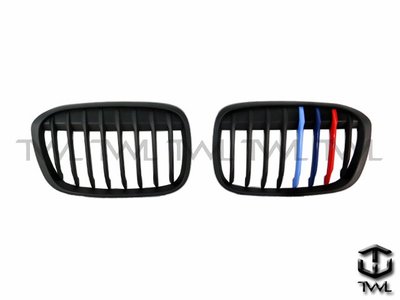 《※台灣之光※》寶馬BMW F48 X1 15 16 17 18 19年3色版三色版消黑消光黑霧黑鼻頭組水箱罩