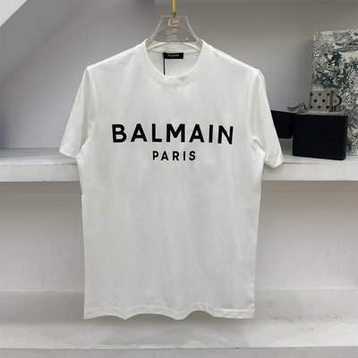 【全新現貨】BALMAIN巴爾曼23春夏新款休閑百搭圓領短袖T恤時尚logo印花上衣男